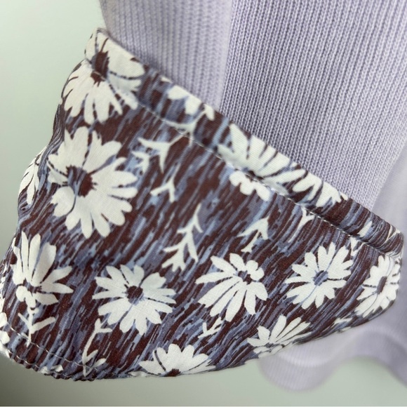 Orvis Casual Floral Trim Long Sleeve Quarter Zip Cotton Sweater Large Lilac NWT - Picture 12 of 12